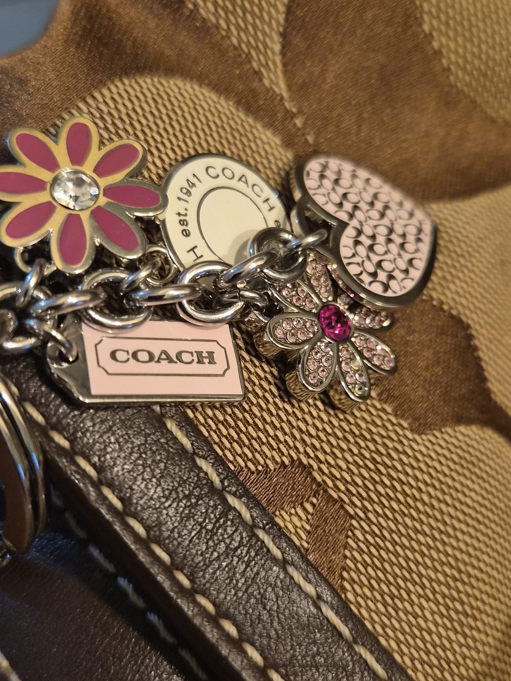 COACH Daisy Keychain Fob Purse Charms - Picture 7 of 8